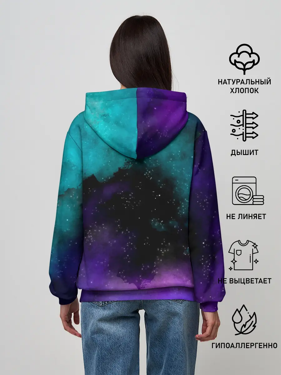 Женское худи / Стив в космосе - Майнкрафт