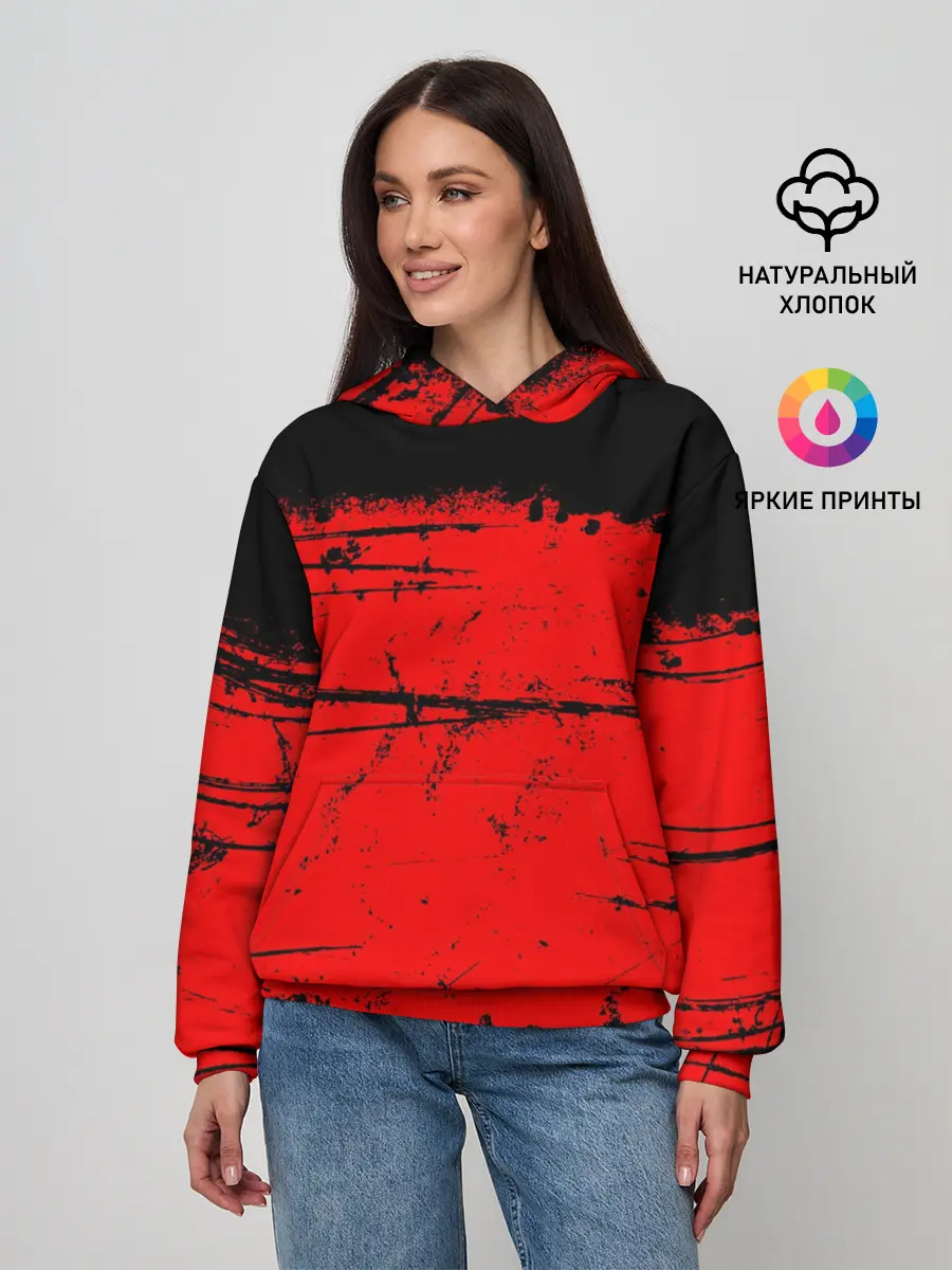 Женское худи / КРАСНЫЙ ГРАНЖ | RED GRUNGE
