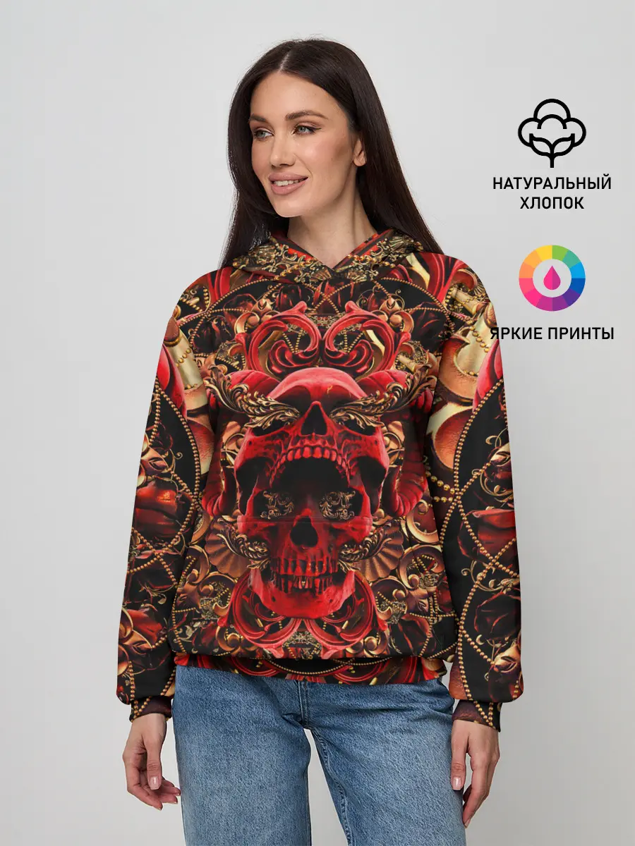 Женское худи / Череп красного демона