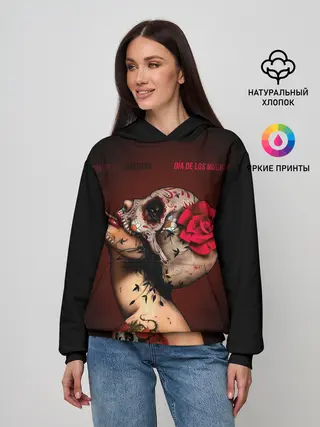 Женское худи / Ведьма с красной розой