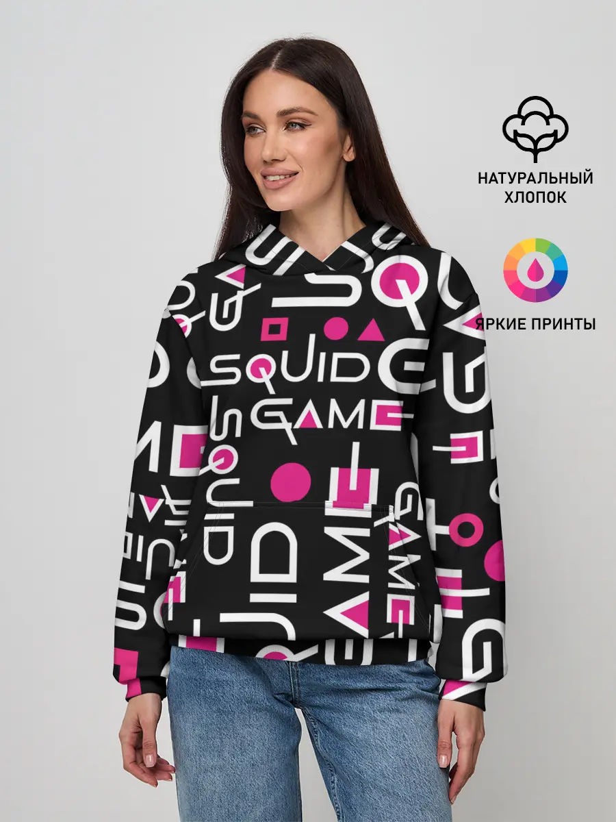 Женское худи / SQUID GAME ЛОГО PINK
