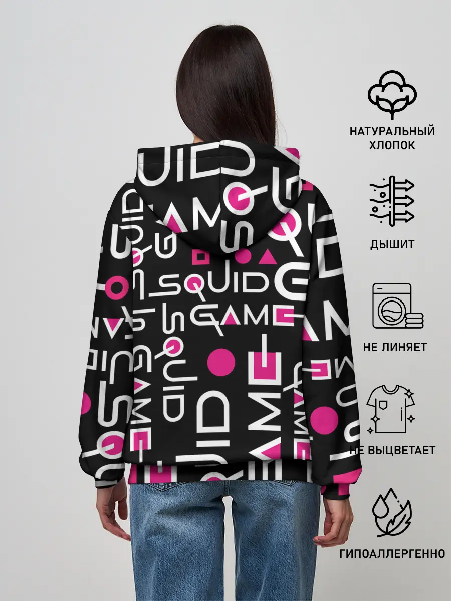 Женское худи / SQUID GAME ЛОГО PINK