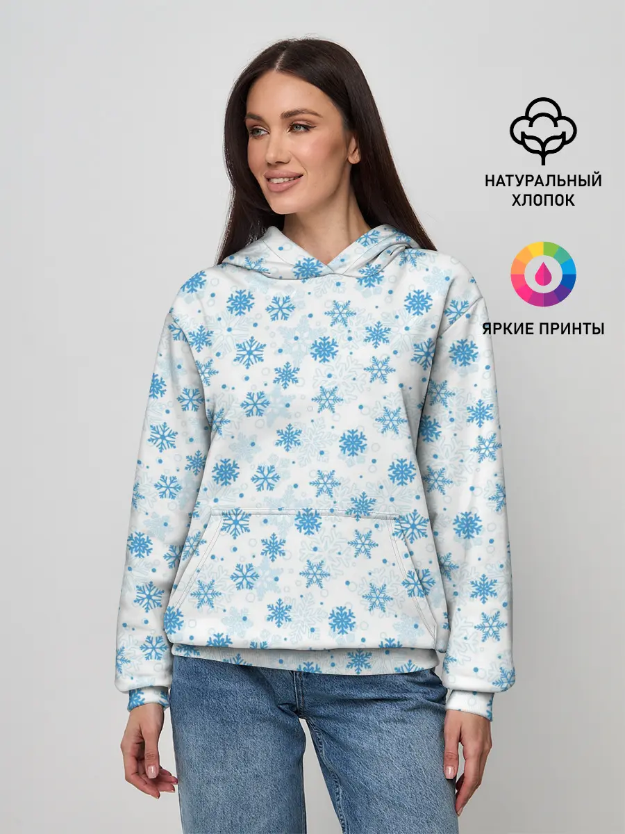 Женское худи / Снежинки
