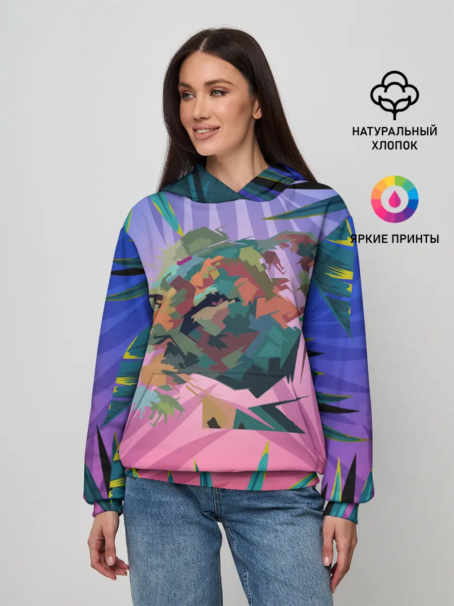 Женское худи / Тигр из абстракций