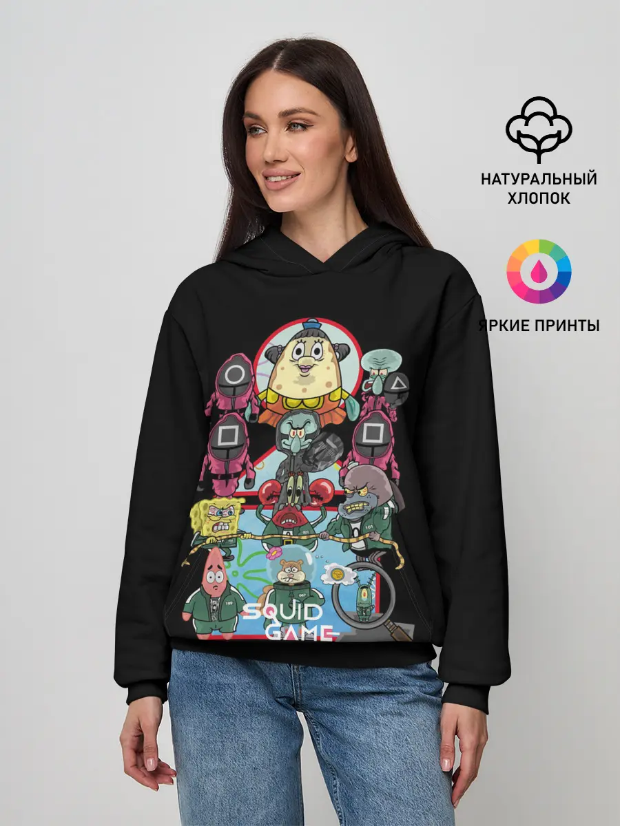 Женское худи / Кальмар на дне океана