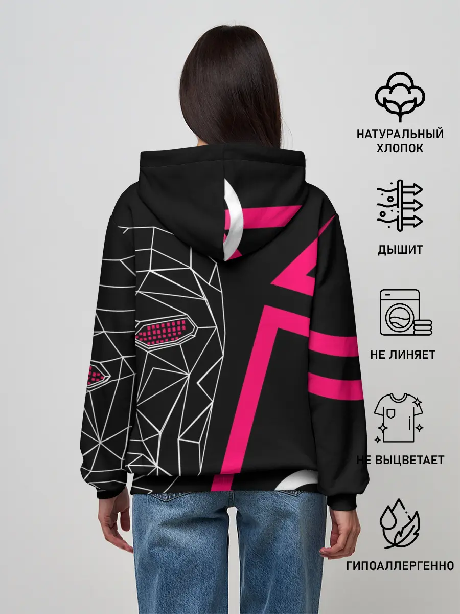 Женское худи / Игра в кальмара - маска Ведущего