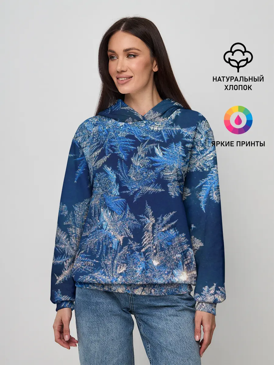 Женское худи / Снежинки макро snowflakes macro