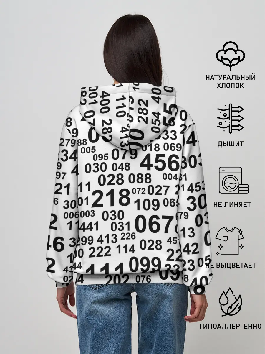 Женское худи / ИГРА В КАЛЬМАРА, ЧИСЛА ИГРОКОВ