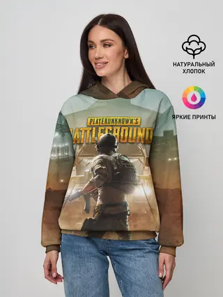 Женское худи / PUBG СОЛДАТ В ШЛЕМЕ | ПАБГ