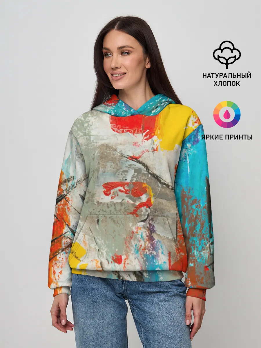 Женское худи / Буйство красок 3D