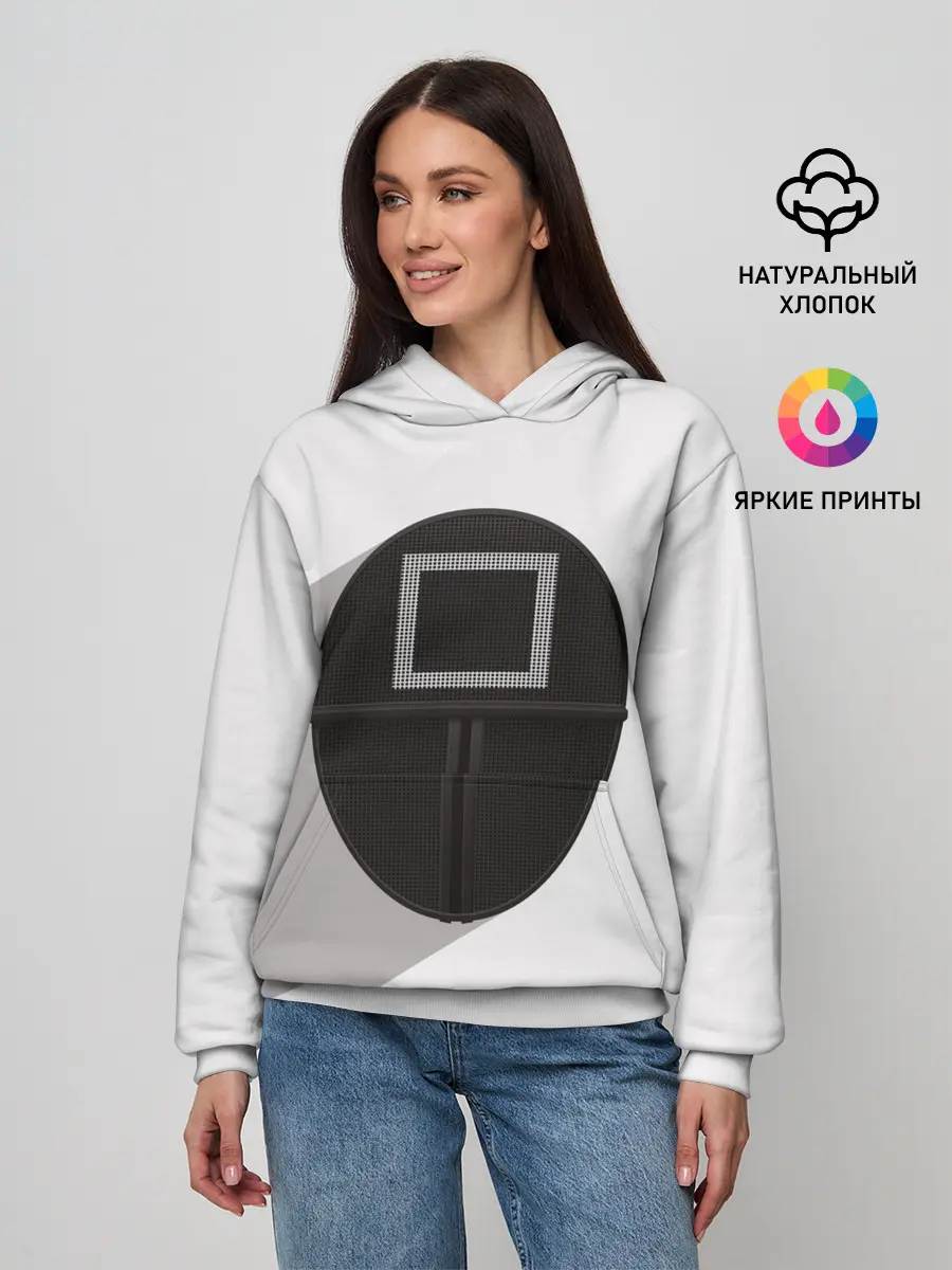 Женское худи / ИГРА В КАЛЬМАРА КВАДРАТ | SQUID GAME