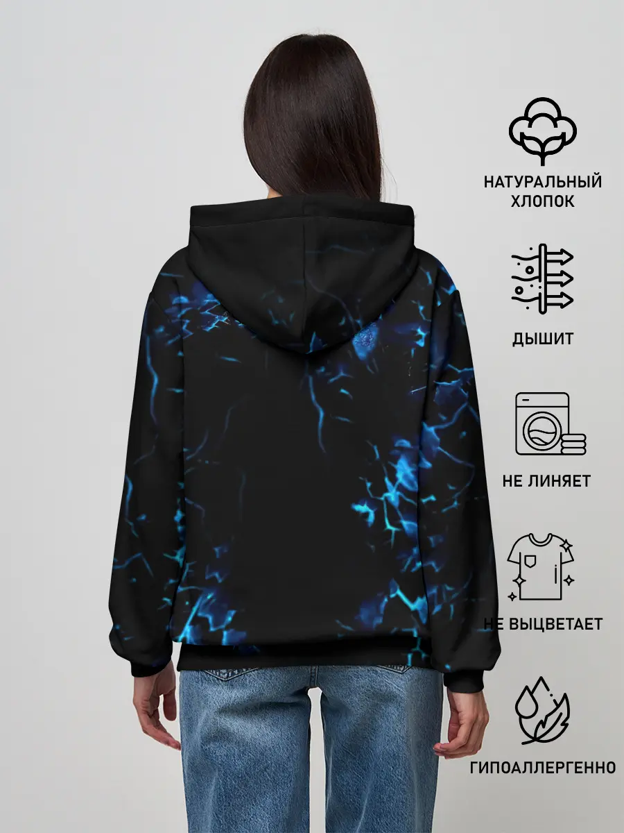 Женское худи / Аста - Чёрный Клевер