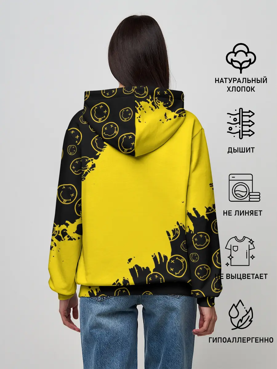 Женское худи / Nirvana Smile | Нирвана Рваный Паттерн