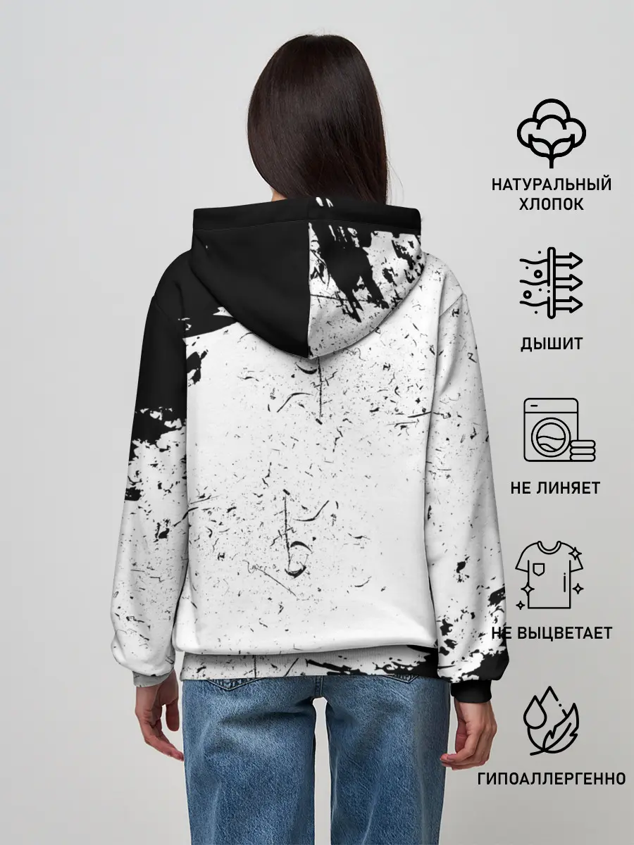 Женское худи / Нирвана Рок Группа Гранж ЧБ | Nirvana