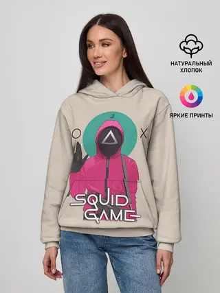 Женское худи / Squid game - Игра в кальмара треугольник