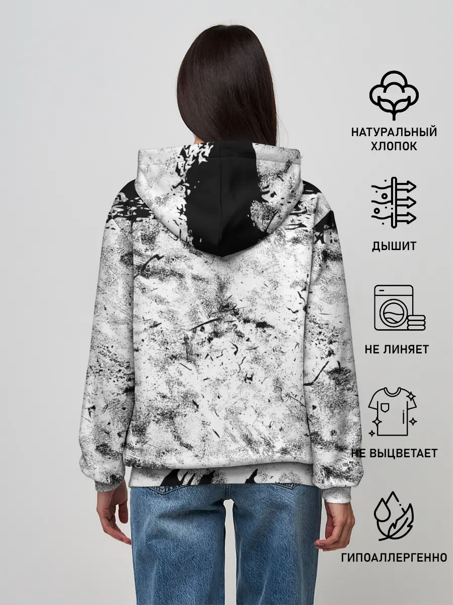 Женское худи / Надпись Слипкнот Рок Группа ЧБ | Slipknot