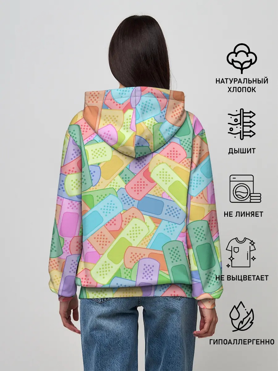 Женское худи / Цветные пластыри