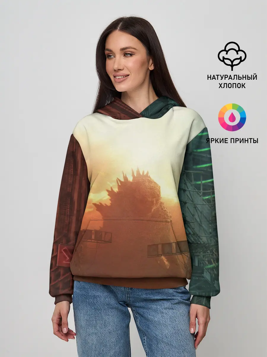 Женское худи / ГОДЗИЛЛА РАЗРУШАЕТ ГОРОД