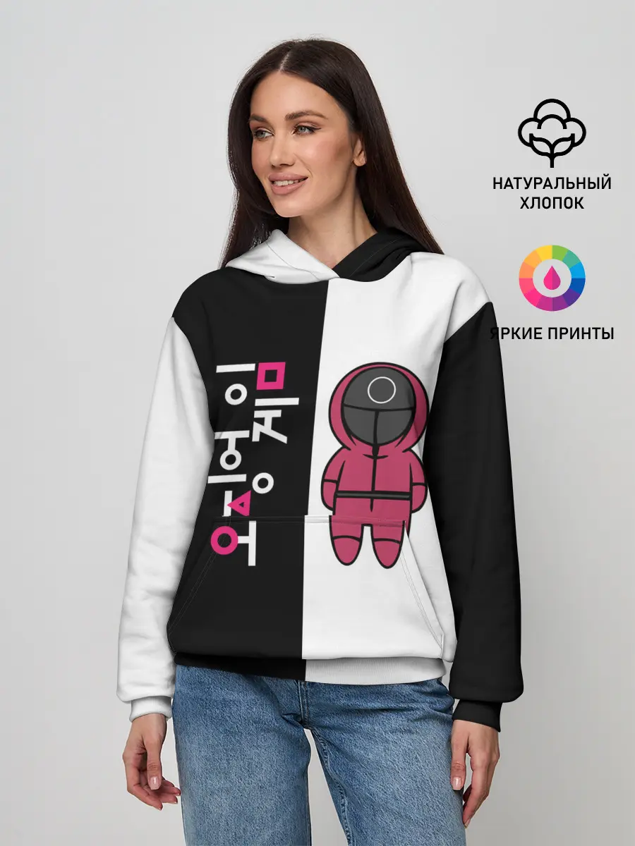 Женское худи / ЛОГОТИП И ОХРАНА | ИГРА В КАЛЬМАРА