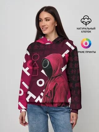 Женское худи / ИГРА В КАЛЬМА, УЗОР ИЕРОГЛИФЫ