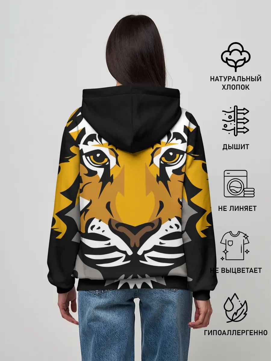 Женское худи / Суровый взгляд тигра