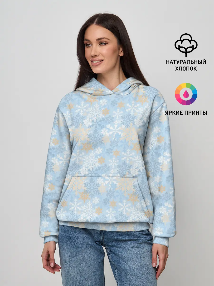 Женское худи / Узоры Снежинки