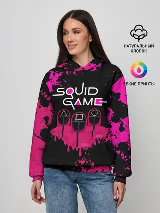 Женское худи / Squid Game брызги красок стража.
