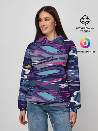 Женское худи / Космический абстрактный паттерн