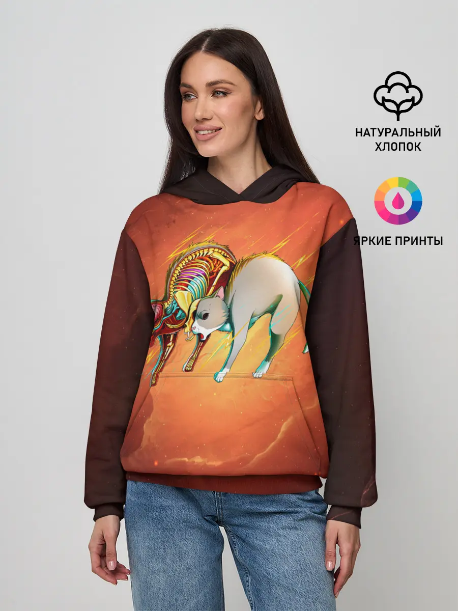 Женское худи / Cat 50/50