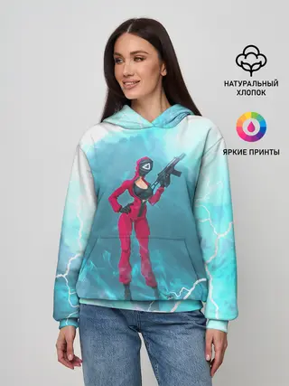 Женское худи / ОХРАНА НА ЧЕКУ | ТРЕУГОЛЬНИК