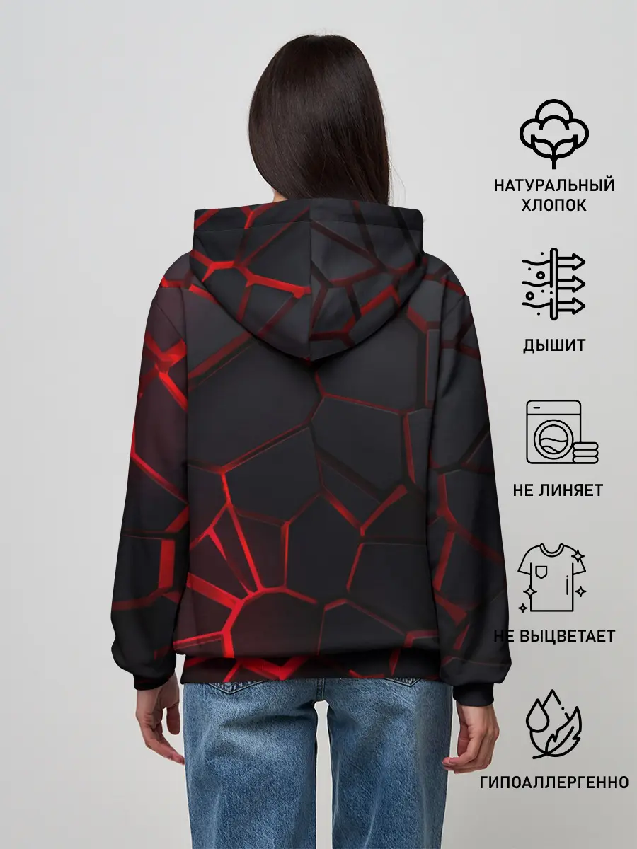 Женское худи / Адские 3D плиты | 3Д геометрия плиты