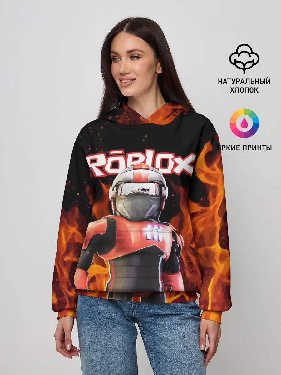 Женское худи / ROBLOX FIRE | РОБЛОКС ОГОНЬ | ПОЖАРНЫЙ