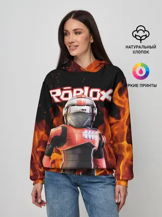 Женское худи / ROBLOX FIRE | РОБЛОКС ОГОНЬ | ПОЖАРНЫЙ