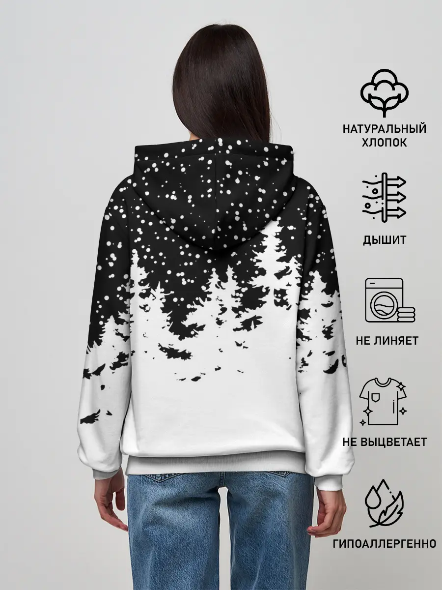 Женское худи / Тигр в шубе Санта Клауса