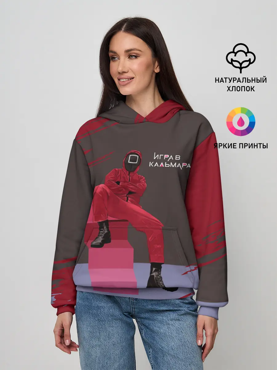 Женское худи / КВАДРАТ НА ОТДЫХЕ | ИГРА В КАЛЬМАРА