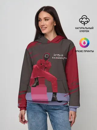 Женское худи / КВАДРАТ НА ОТДЫХЕ | ИГРА В КАЛЬМАРА