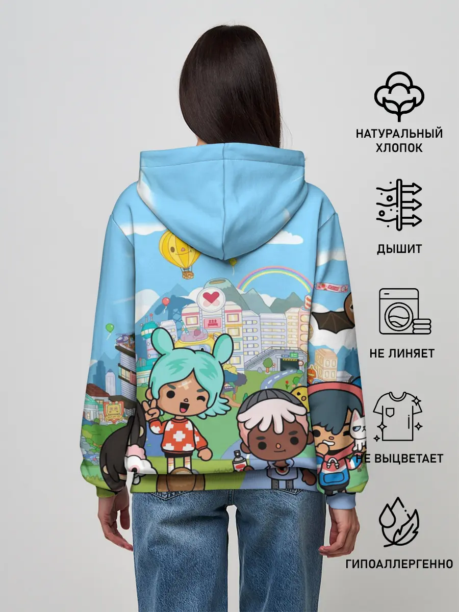 Женское худи / Toca Boca | Тока бока Рита, Зик, Нари, Леон