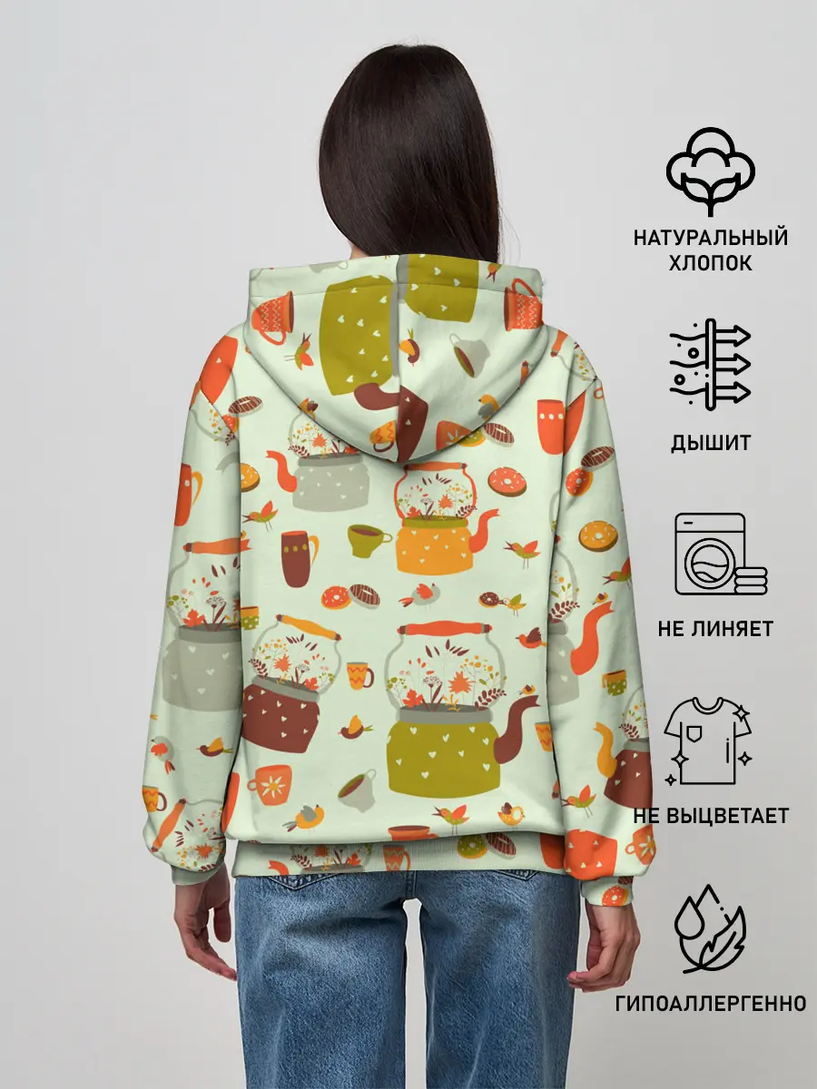Женское худи / осенние чаепитие