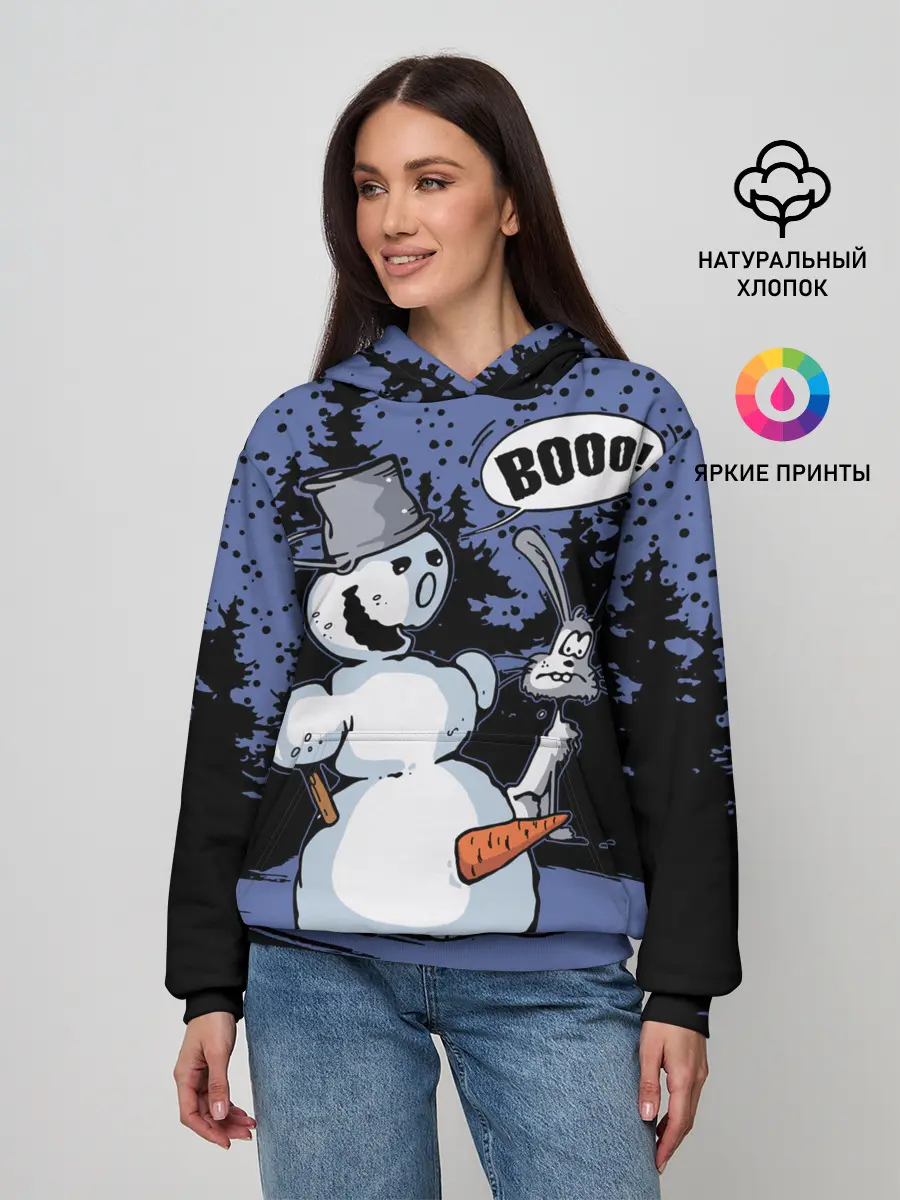 Женское худи / Снеговик на Хэллоуин