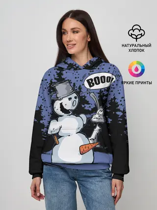Женское худи / Снеговик на Хэллоуин