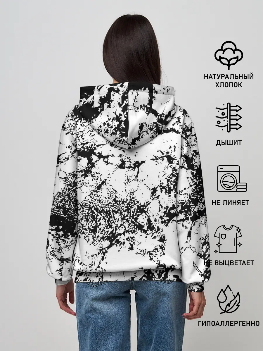 Женское худи / Эффект линогравюры