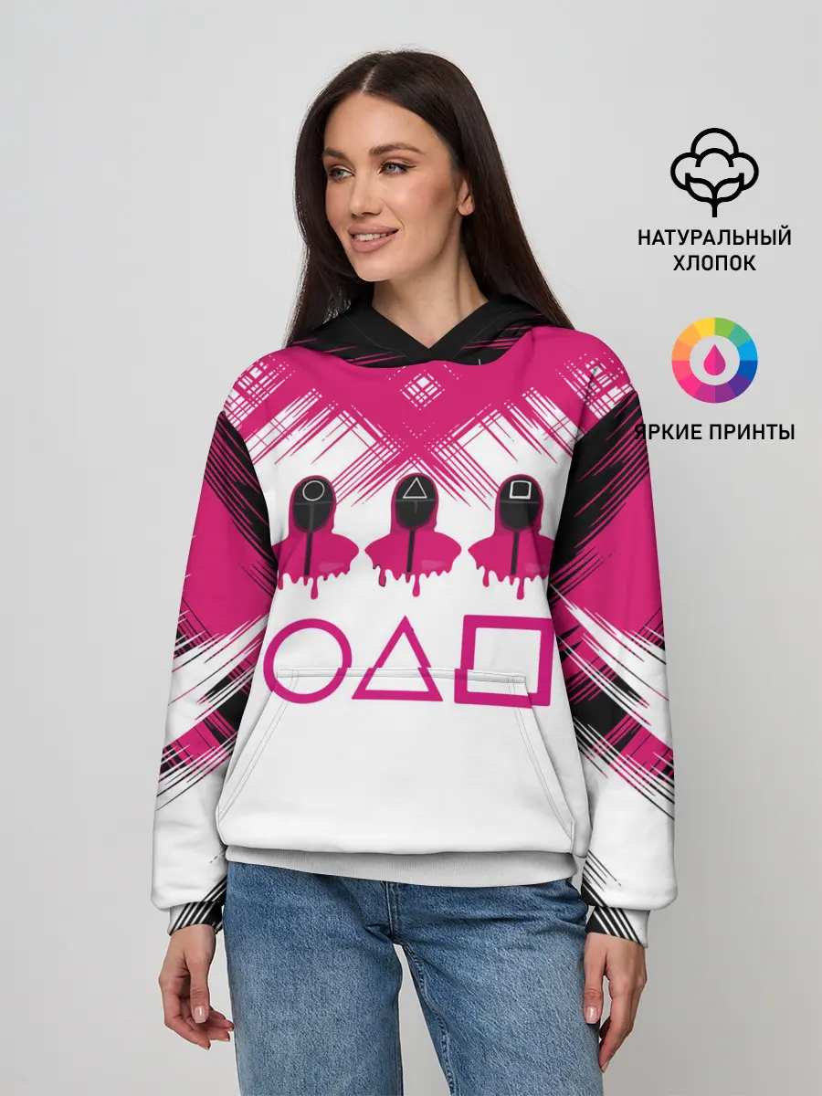 Женское худи / Игра в кальмара | геометрические фигуры,
