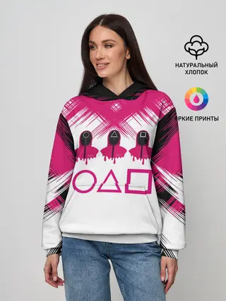 Женское худи / Игра в кальмара | геометрические фигуры,