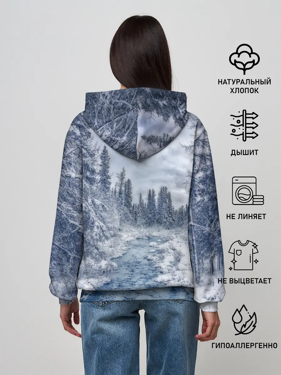 Женское худи / СНЕЖНЫЙ ПЕЙЗАЖ