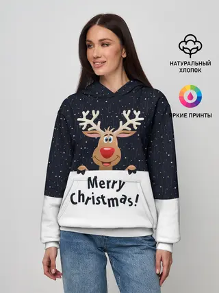 Женское худи / Новогодний Оленёнок Рудольф