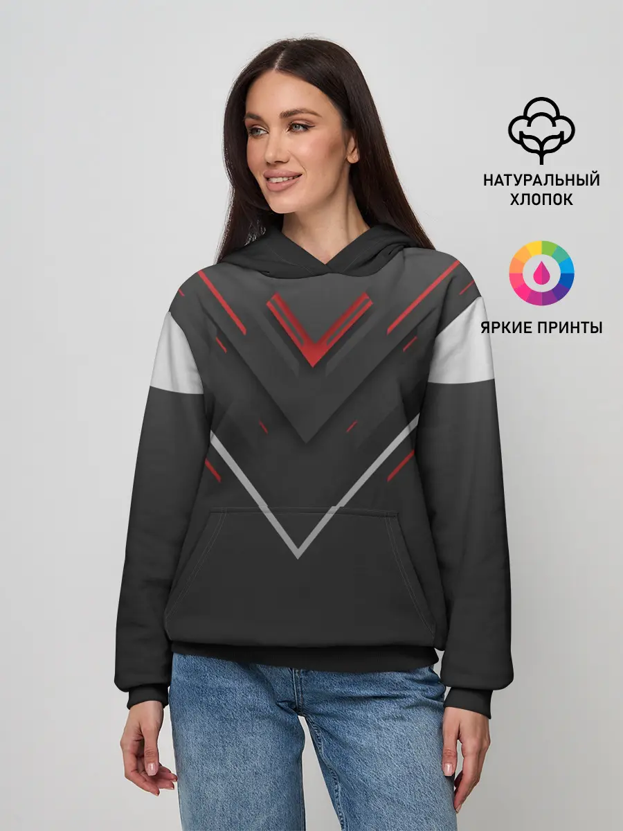 Женское худи / футуристический вектор