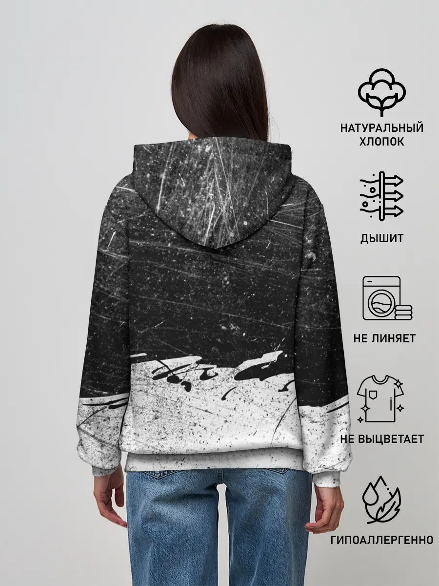 Женское худи / Линкин Парк Лого Рок ЧБ | Linkin Park Rock