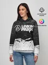 Женское худи / Линкин Парк Лого Рок ЧБ | Linkin Park Rock