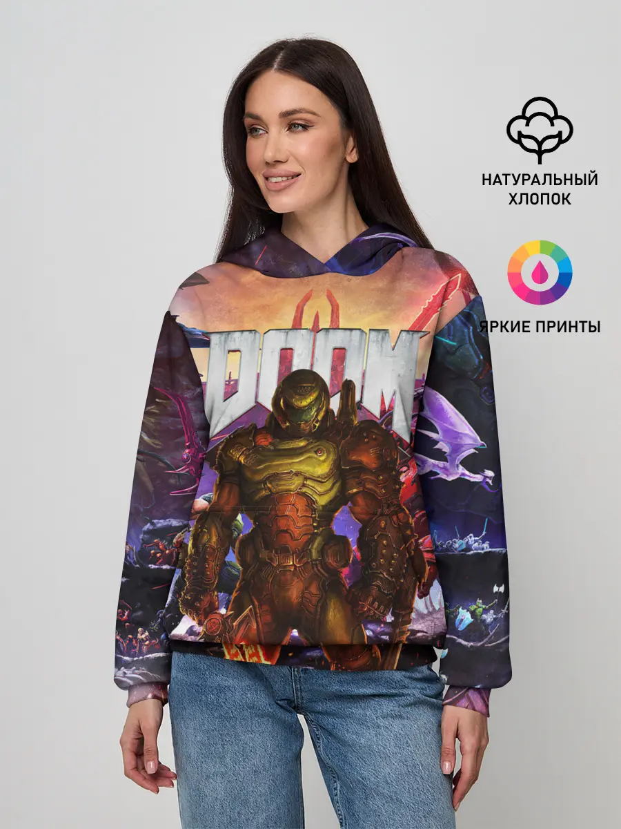 Женское худи / DOOM ETERNAL | ДУМ БИТВА В АДУ