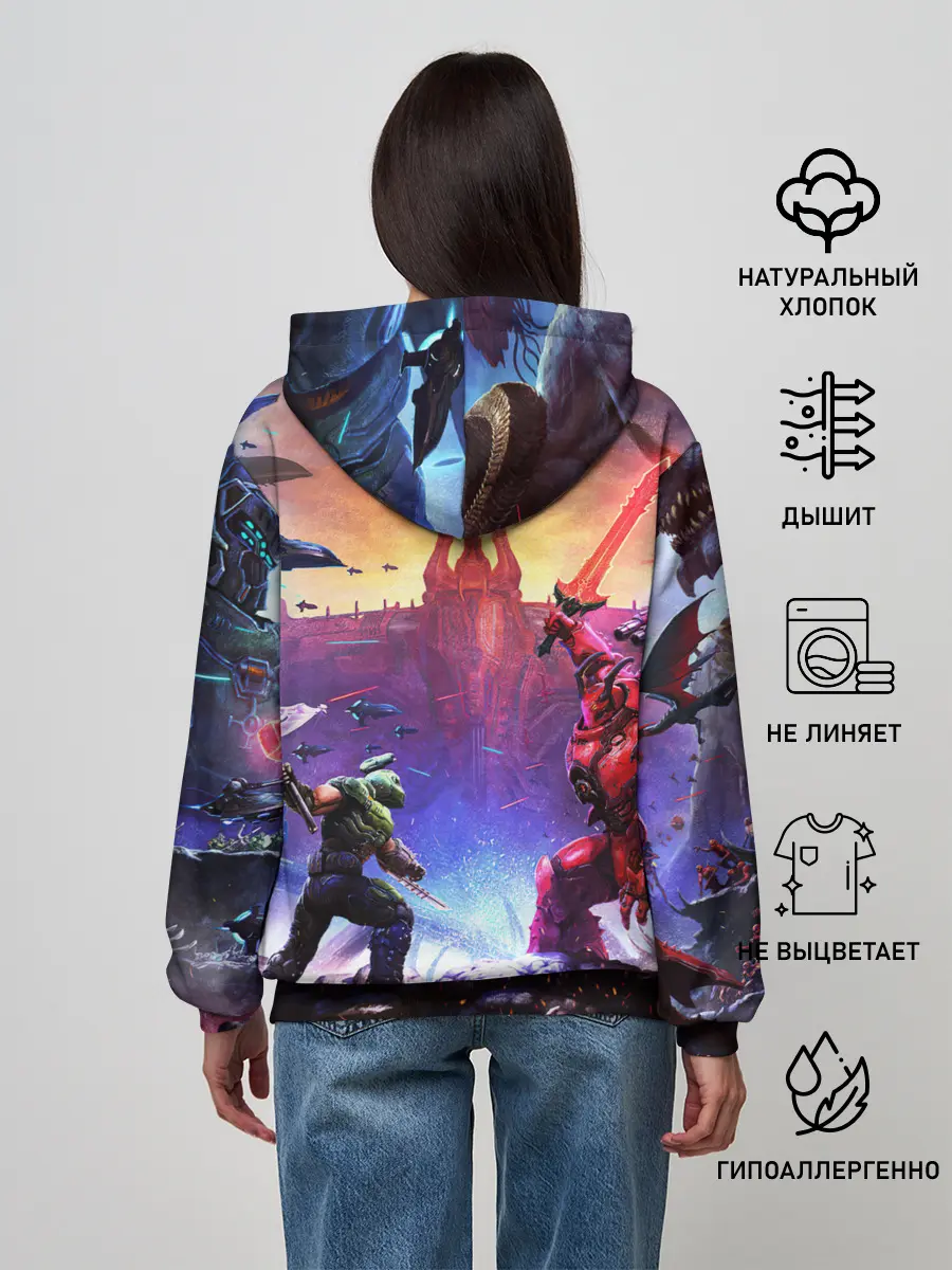 Женское худи / DOOM ETERNAL | ДУМ БИТВА В АДУ